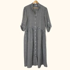 Taylor Tillman NWOT Gingham Tiered Midi Dress Cotton Blend Medium